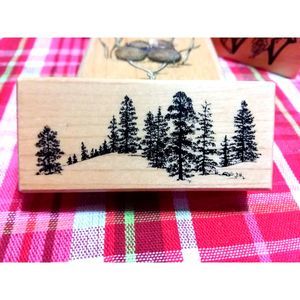 PSX Vintage 2001 Forest PINE TREES Wood Mount Rubber Stamp F-1550